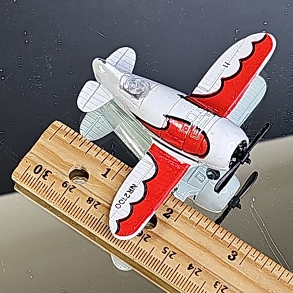 Vintage Gee Bee A135 Zee Toys Dyna Flites Red NR2100 Diecast Plane Good - Picture 9 of 10